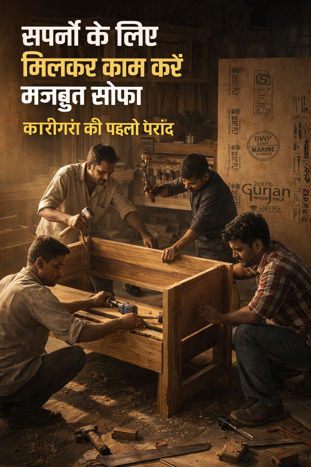 Sapano ke Lii Milakar Kam Kare Majbut Sofa Karigar ki Pehli Pachand